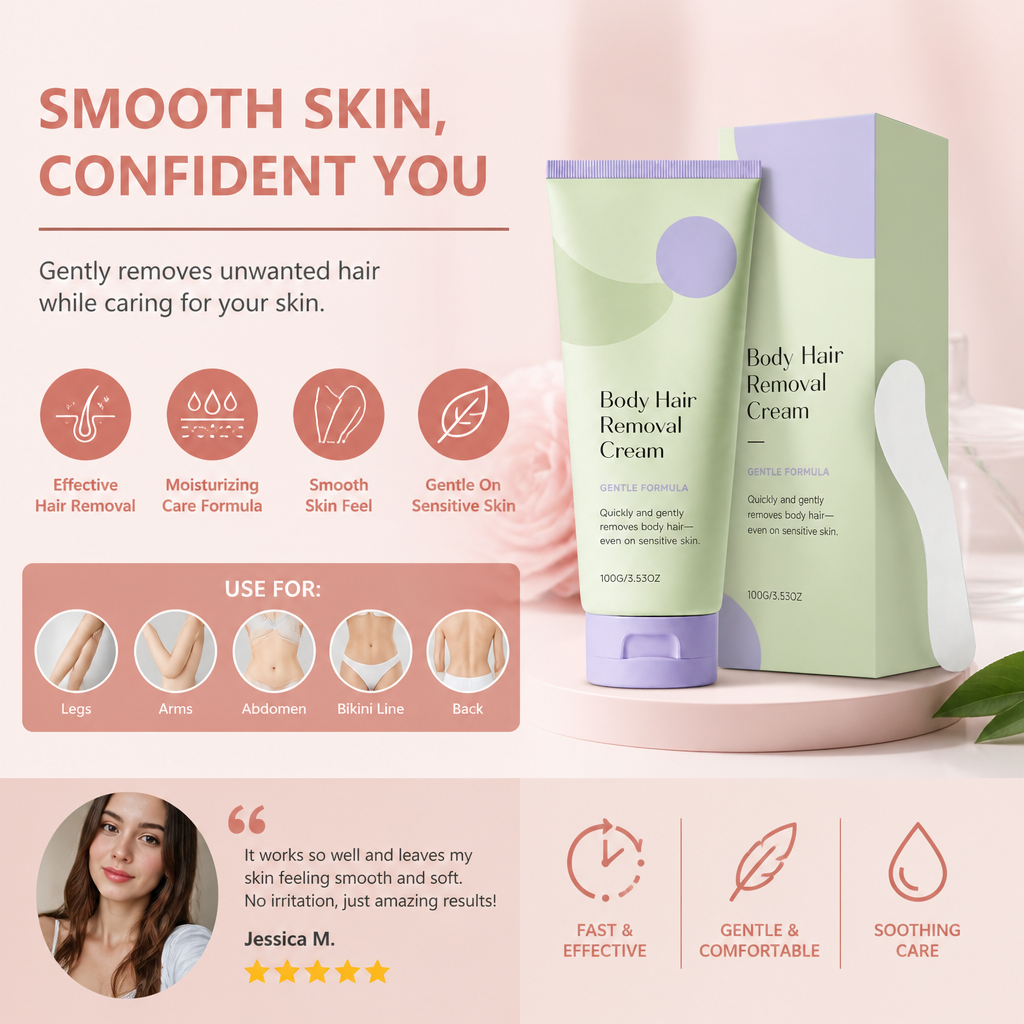 Smooth Skin Hair Removal Cream with Moisturizing Care Formula