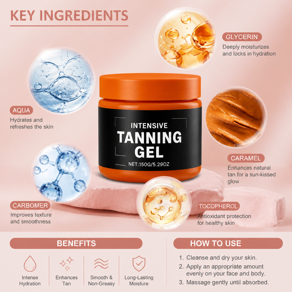 Intensive Tanning Gel – Hydrating Formula For A Deep Bronze Glow