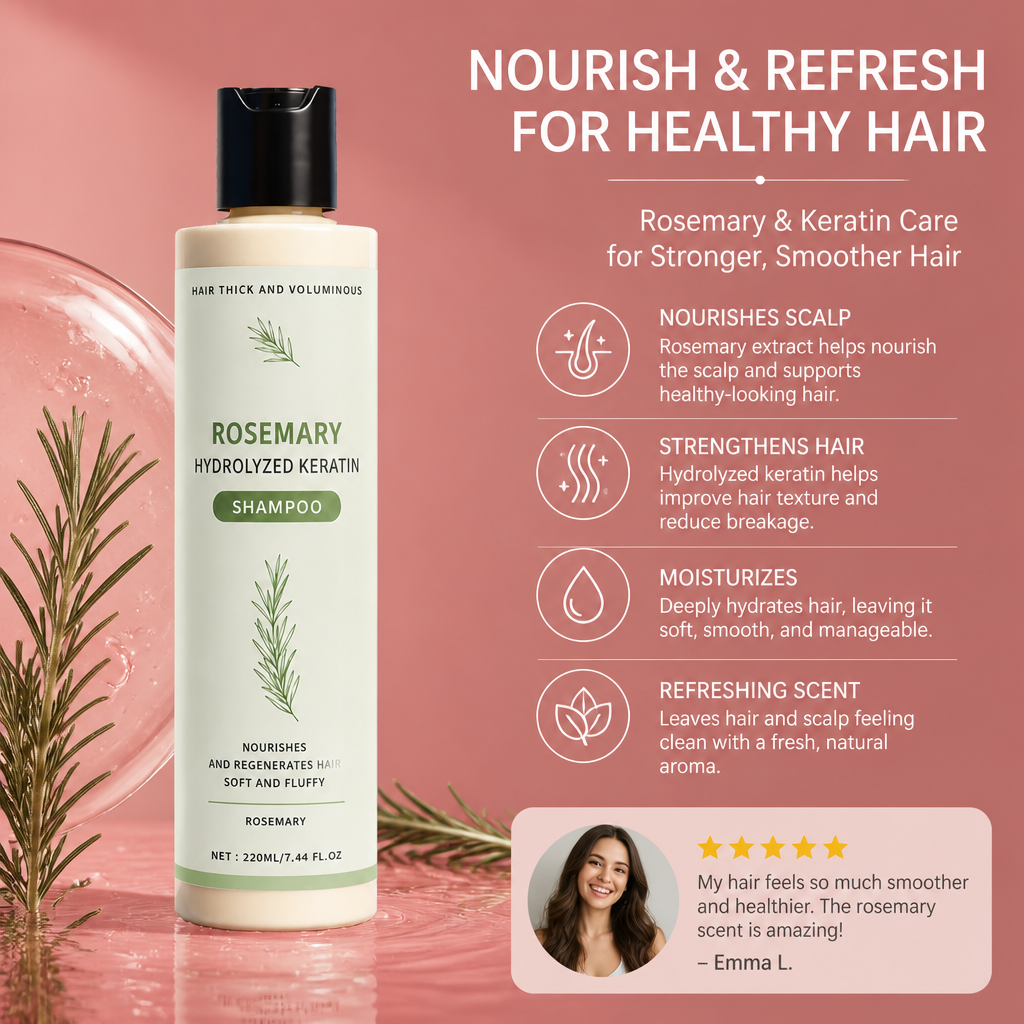 Rosemary Scalp Care Shampoo – Refreshing Formula For Smooth, Healthy-Looking Hair