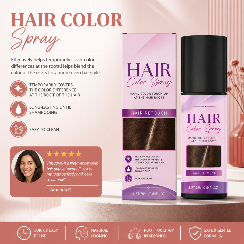 Temporary Root Hair Color Spray – Quick Touch-Up For Even-Looking Hair