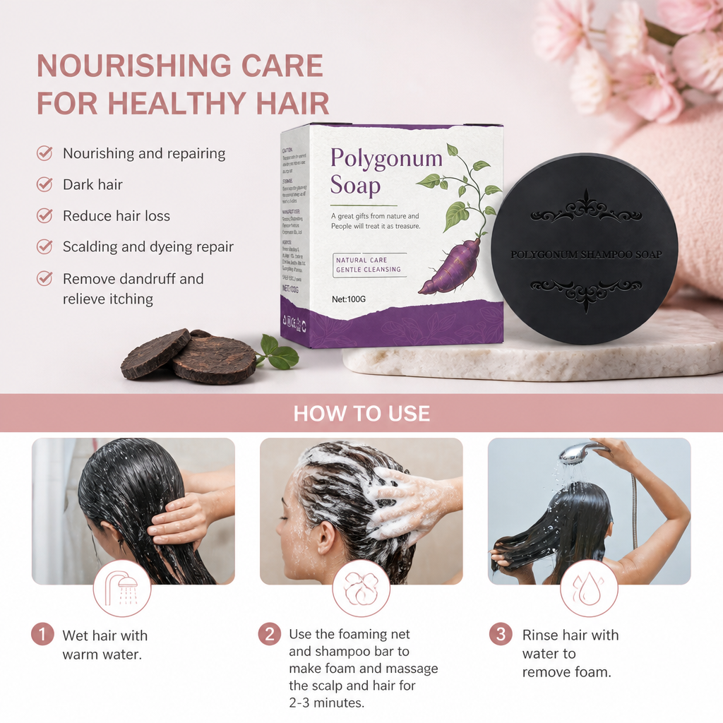 Polygonum Multiflorum Hair Care Shampoo Bar – Nourishing Scalp Care Formula