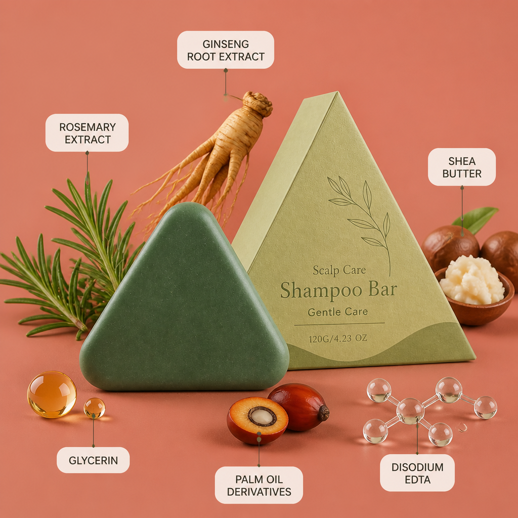 Ginseng & Rosemary Hair Soap Bar – Nourishing Scalp Care Cleanser