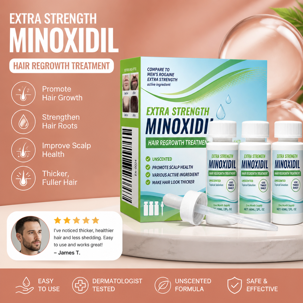 Minoxidil Hair Growth Support Serum – Scalp Care Formula For Fuller-Looking Hair
