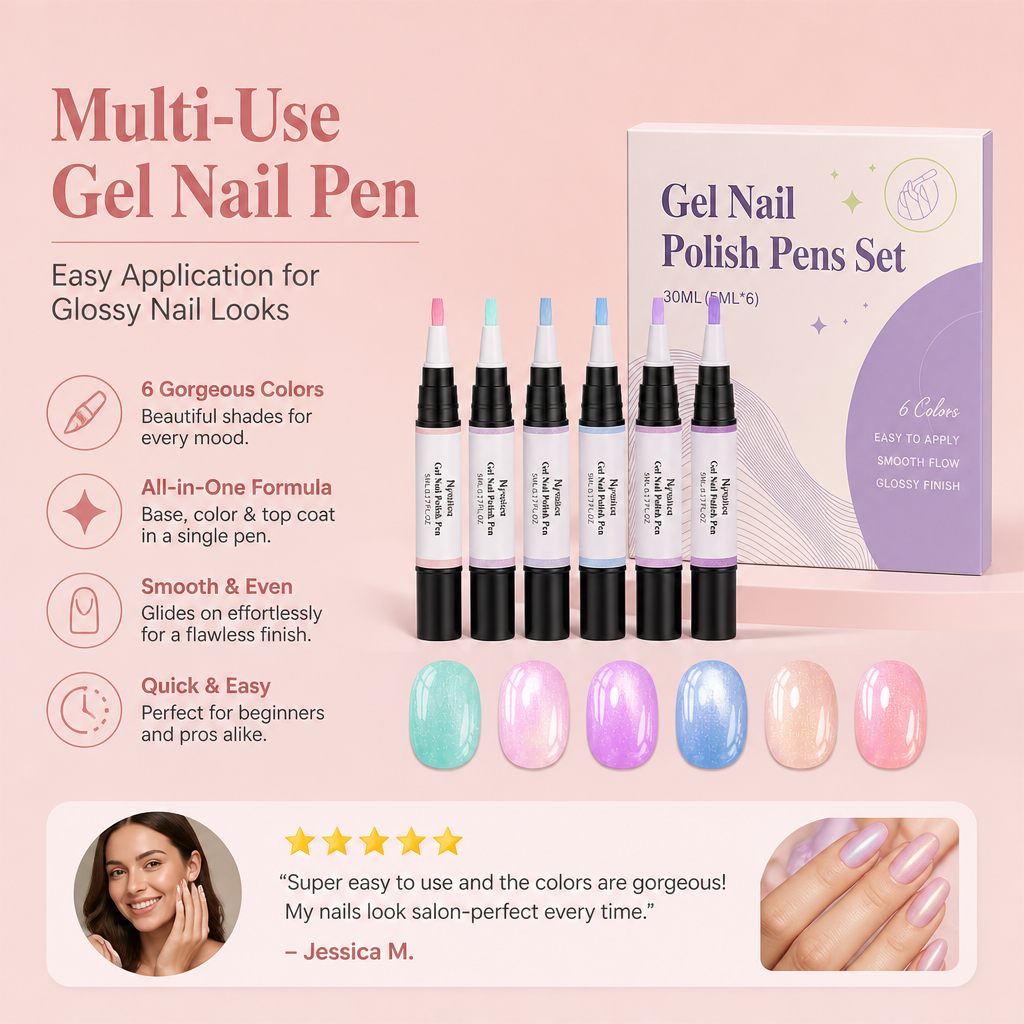 Multi-Use Gel Nail Pen – Easy Application For Glossy Nail Looks