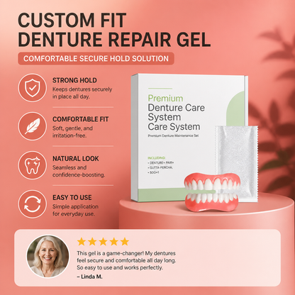 Custom Fit Denture Repair Gel – Comfortable Secure Hold Solution