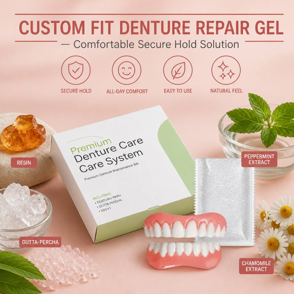 Custom Fit Denture Repair Gel – Comfortable Secure Hold Solution