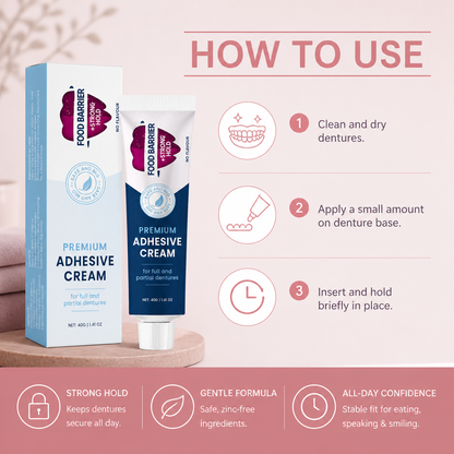 Premium Denture Adhesive Cream – Strong Hold For Comfortable Wear