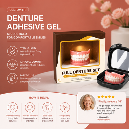 Custom Fit Denture Adhesive Gel – Secure Hold For Comfortable Smiles