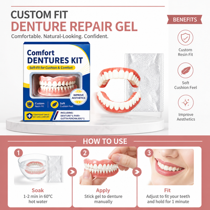 Custom Fit Denture Repair Gel – Comfortable Natural-Looking Denture Solution