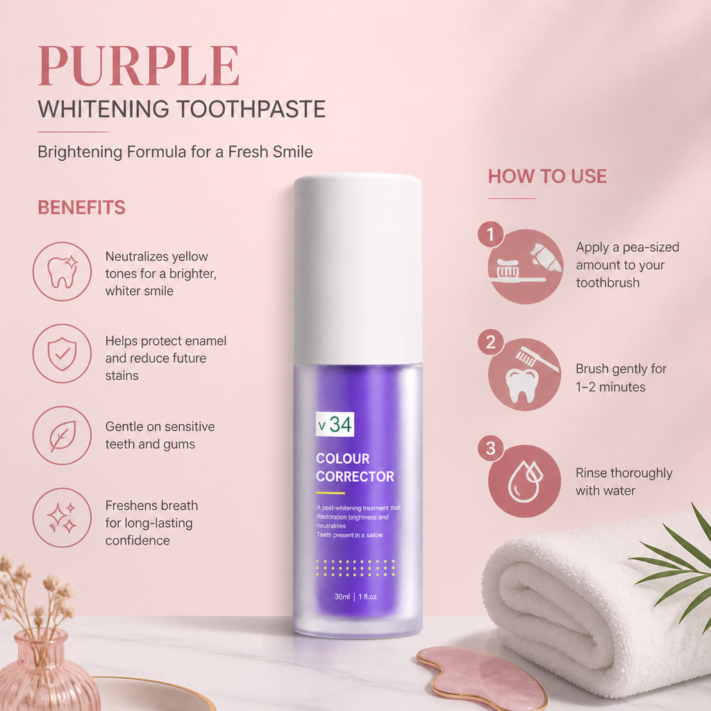Purple Whitening Toothpaste – Brightening Formula for a Fresh Smile