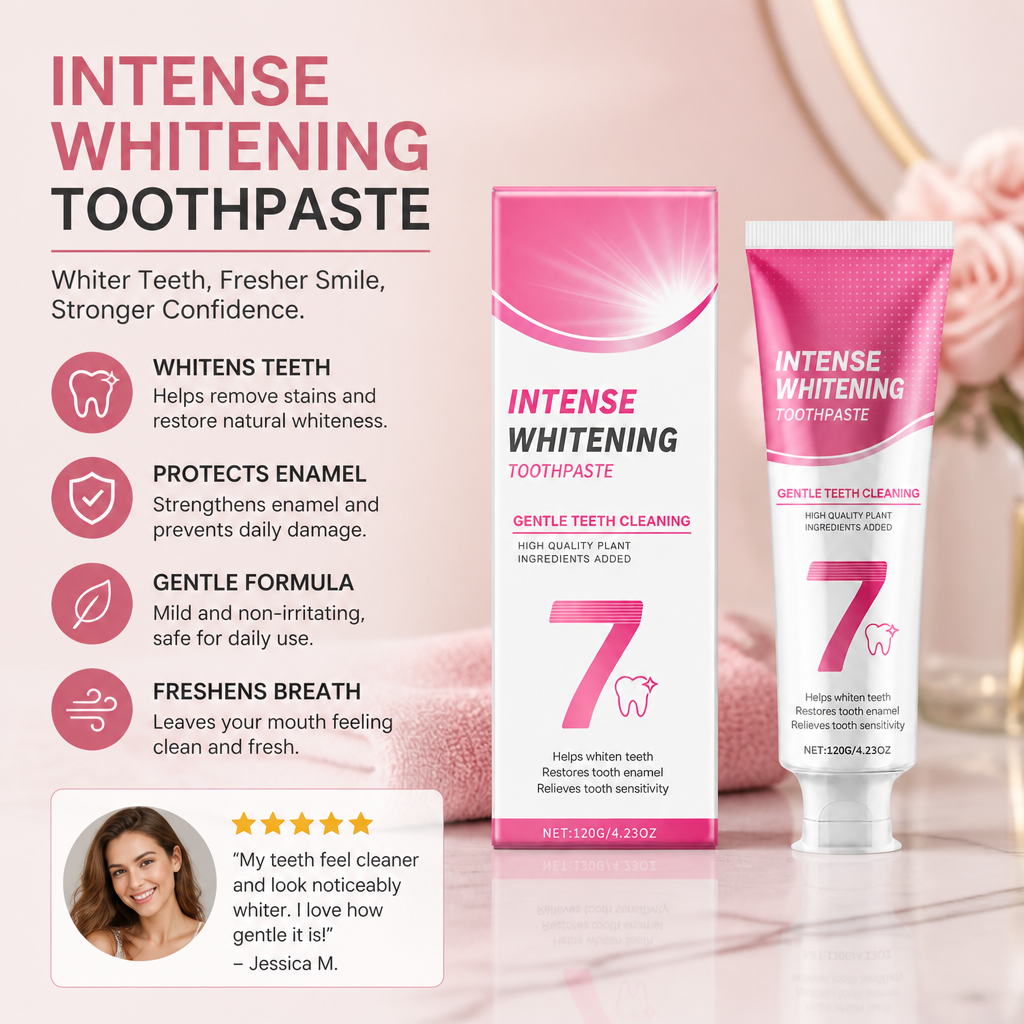 Intense Whitening Toothpaste – Gentle Formula for a Fresher Smile