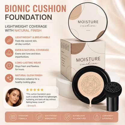 Bionic Cushion Foundation – Lightweight Coverage With Natural Finish