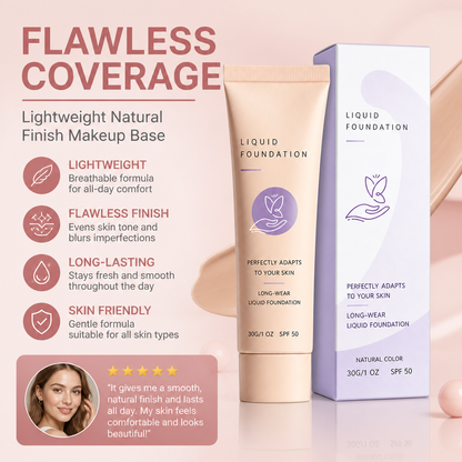 Flawless Coverage Foundation – Lightweight Natural Finish Makeup Base