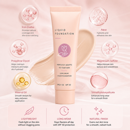 Flawless Coverage Foundation – Lightweight Natural Finish Makeup Base