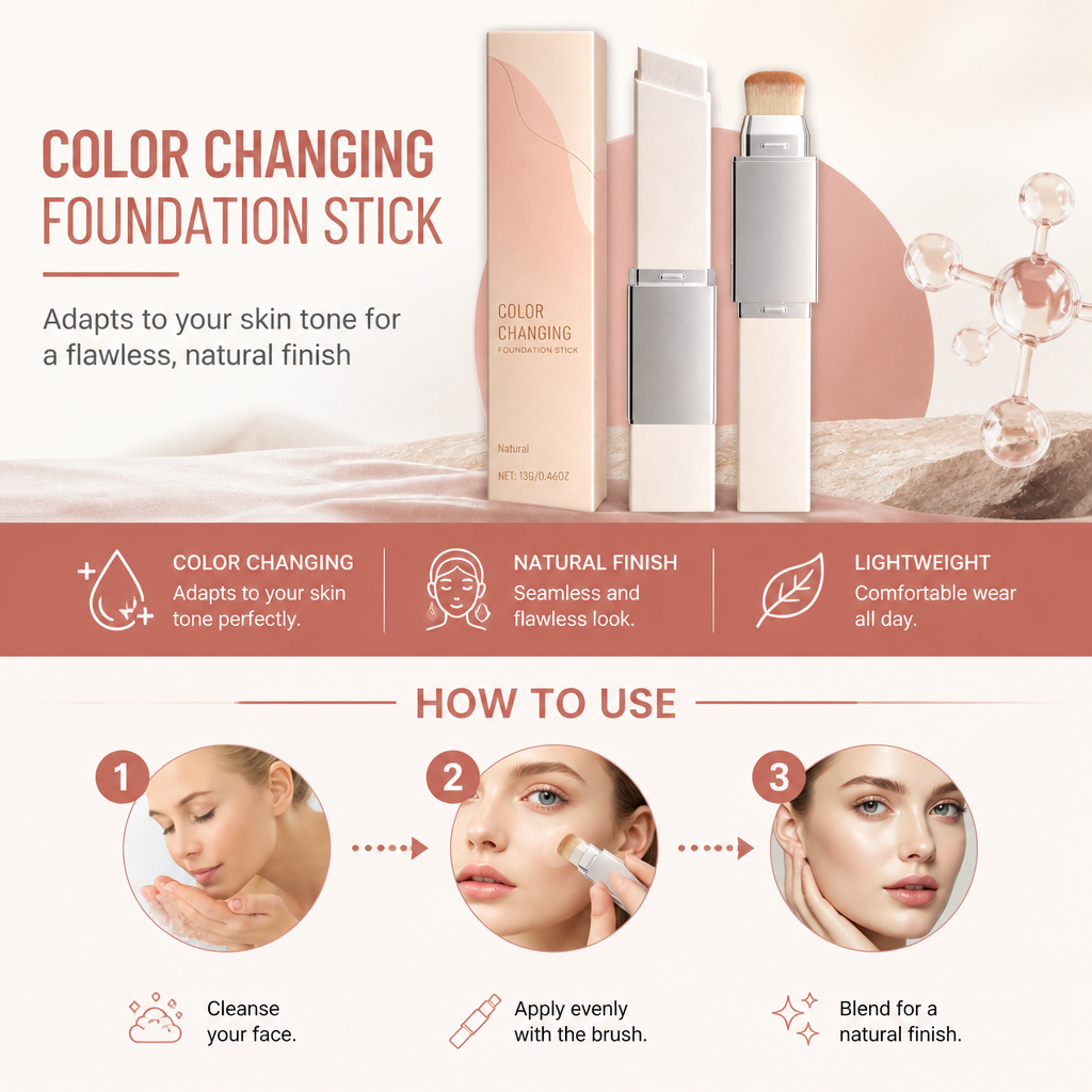 Color Matching Foundation Stick – Smooth Natural Finish Makeup Base