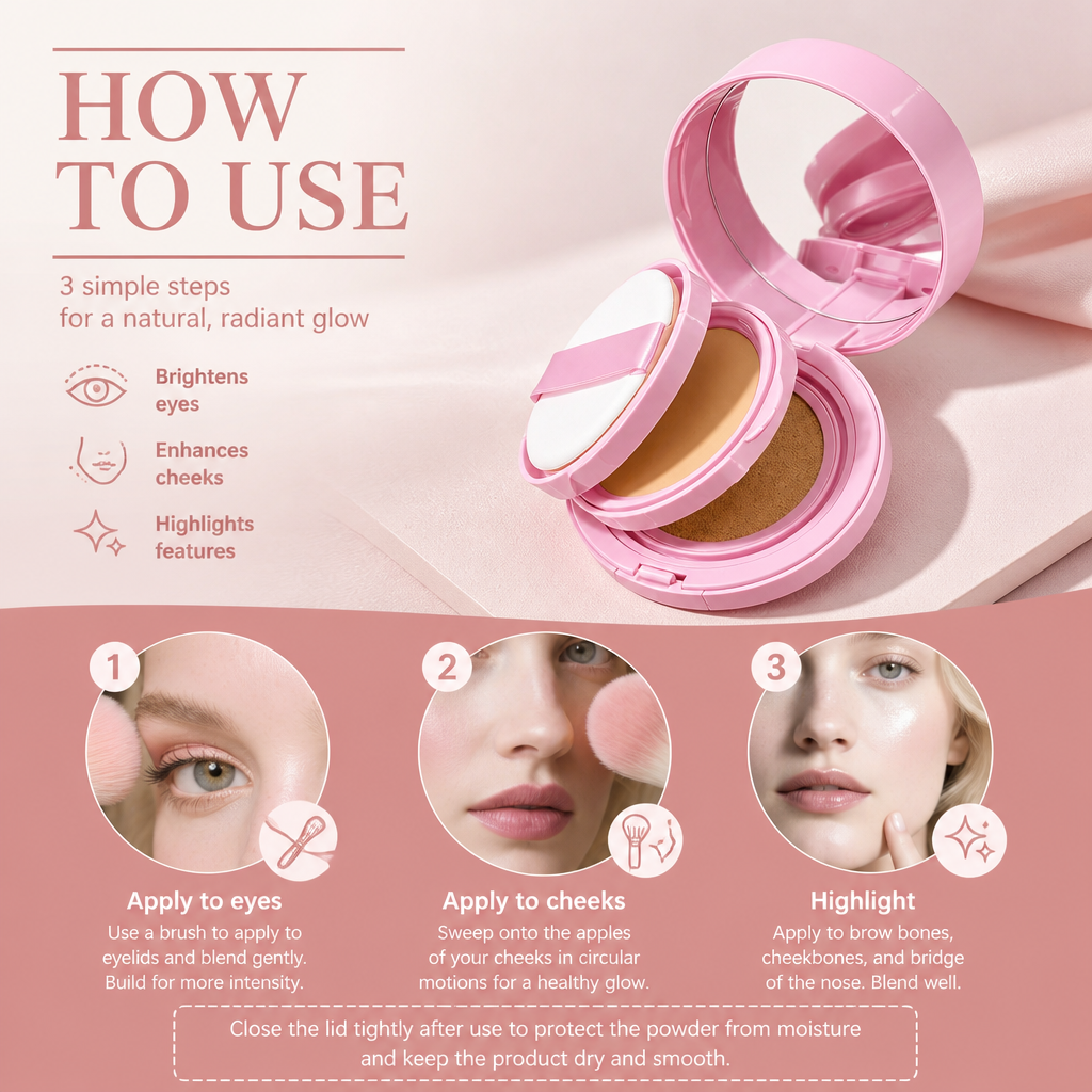 Radiant Multi-Use Face Glow Powder for Eyes, Cheeks & Highlight