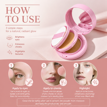 Radiant Multi-Use Face Glow Powder for Eyes, Cheeks & Highlight