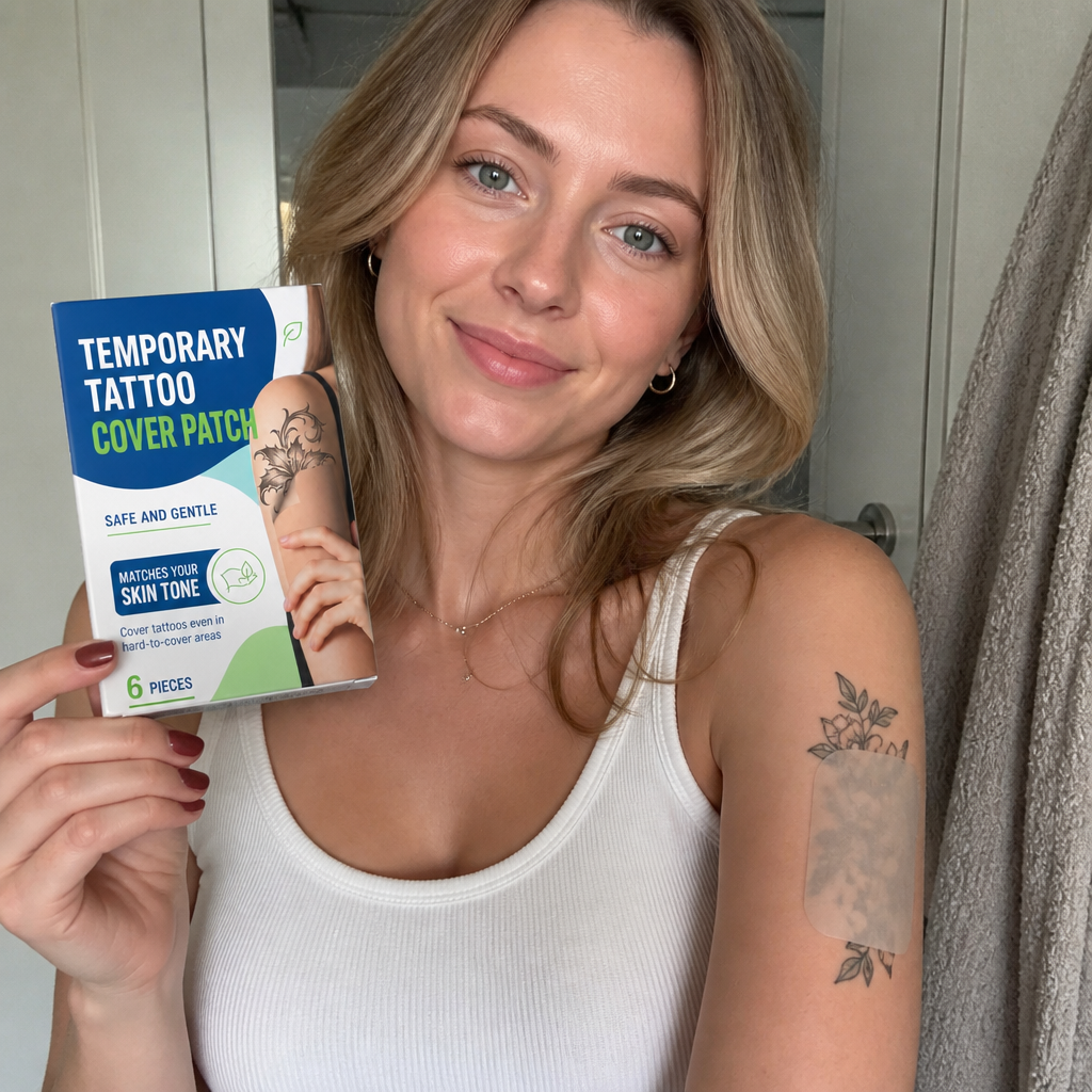 EELHOE Tattoo Cover-Up Stickers conform to the skin, are invisible, lightweight, breathable, and portable for everyday use.
