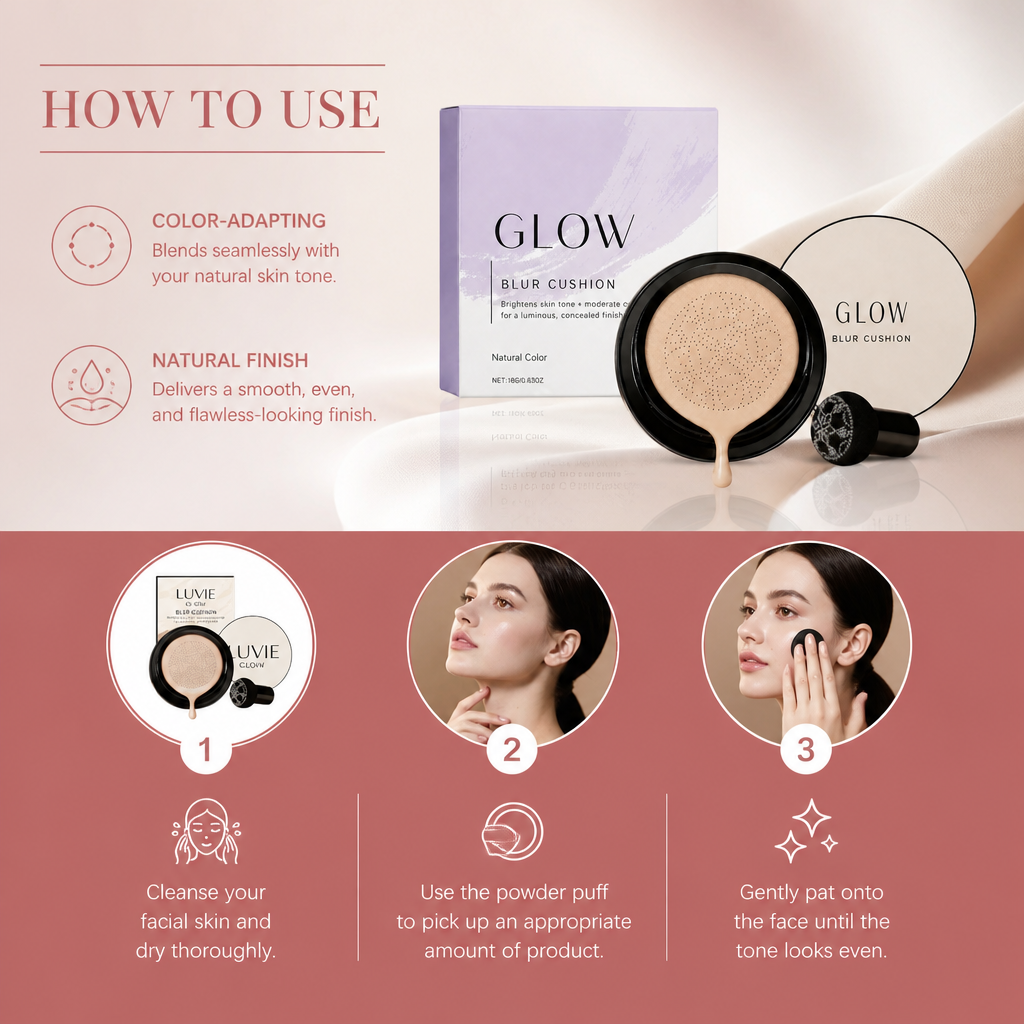Color-Adapting Blur Cushion Foundation for a Natural Flawless Finish