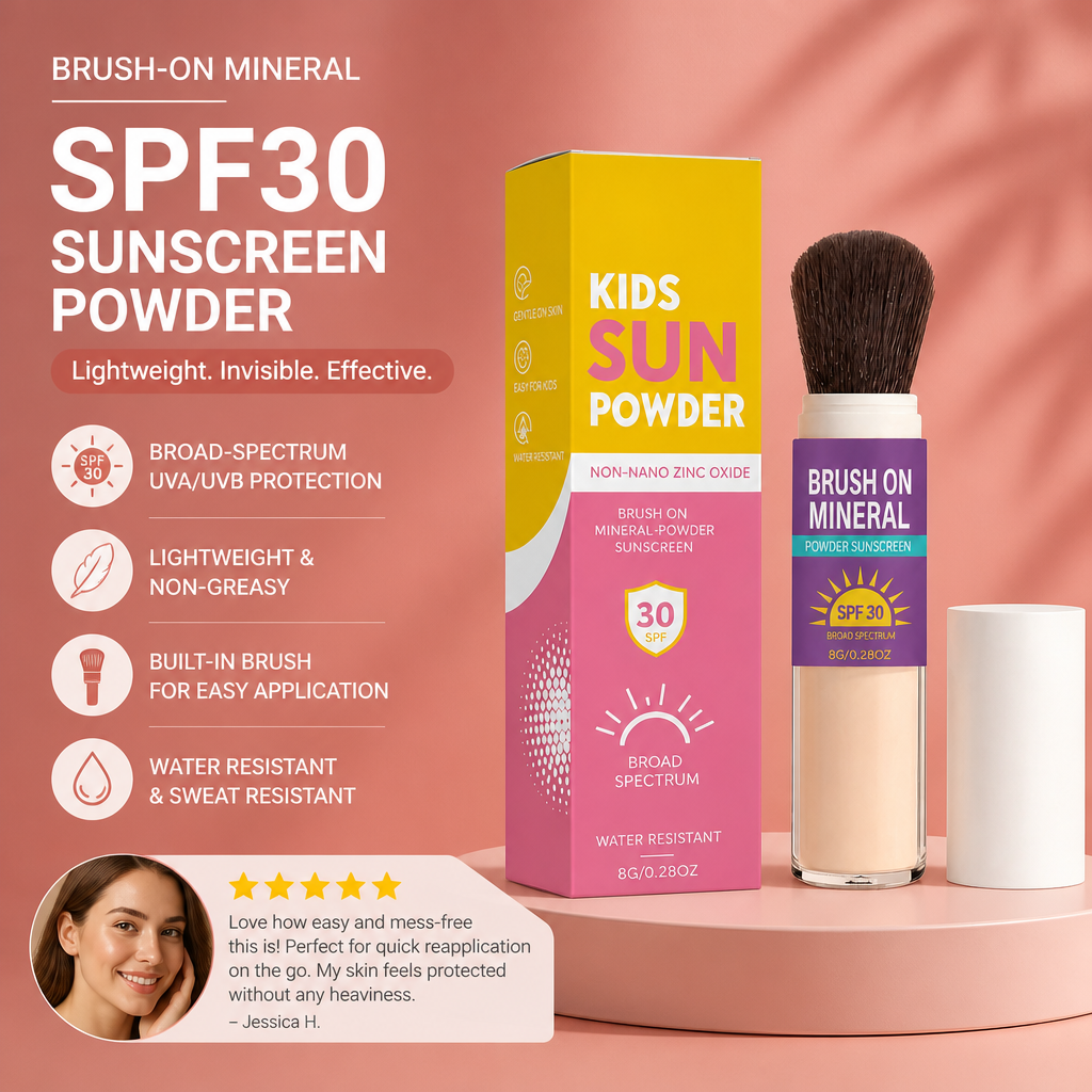 Brush-On Mineral SPF30 Sunscreen Powder for Easy Daily UV Protection