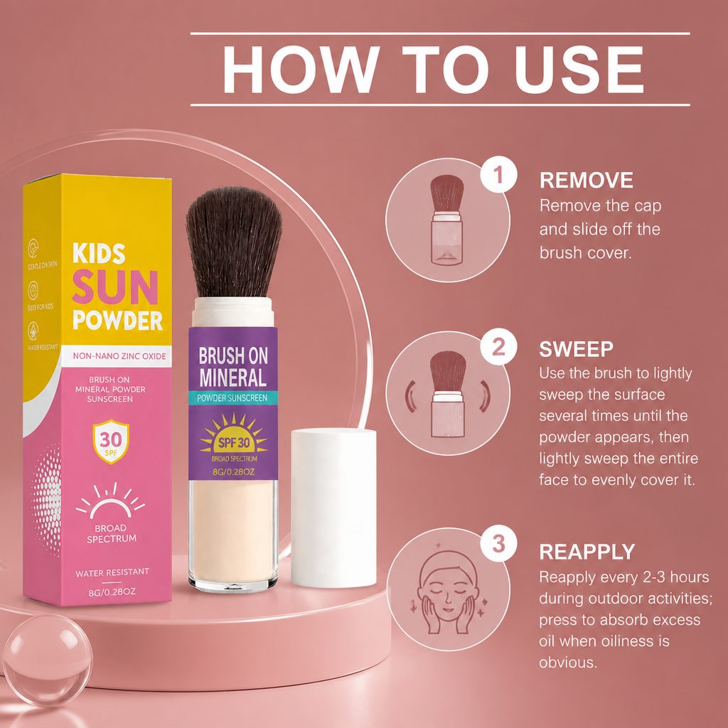 Brush-On Mineral SPF30 Sunscreen Powder for Easy Daily UV Protection
