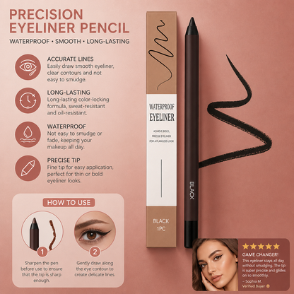 Waterproof Precision Eyeliner Pencil for Smooth, Long-Lasting Definition