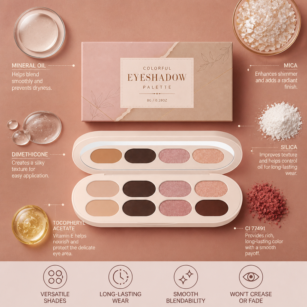8-Color Eyeshadow Palette for Effortless Everyday & Glam Looks