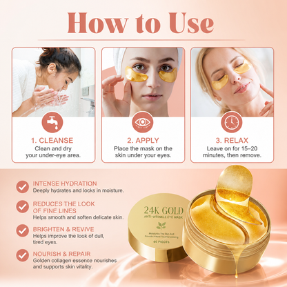Gold Collagen Eye Masks – Hydrating Care for Brighter-Looking Eyes