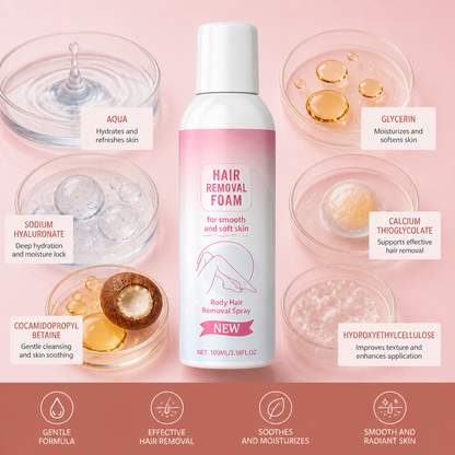 Gentle Hair Removal Spray with Moisturizing Skin Care Formula
