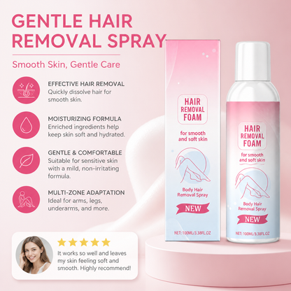 Gentle Hair Removal Spray with Moisturizing Skin Care Formula