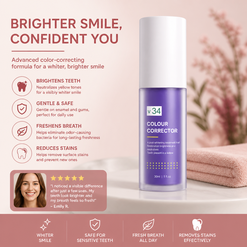 Purple Whitening Toothpaste – Brightening Formula for a Fresh Smile