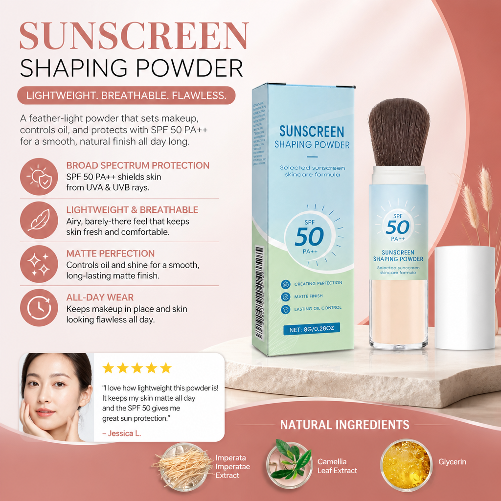 Sunscreen Shaping Powder – Lightweight Matte Finish With Oil Control