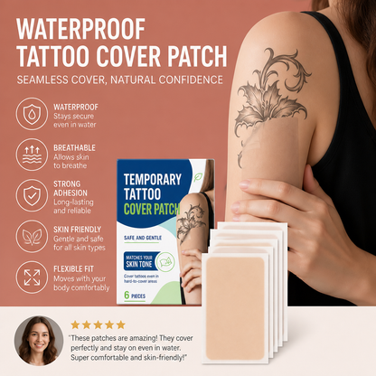 EELHOE Tattoo Cover-Up Stickers conform to the skin, are invisible, lightweight, breathable, and portable for everyday use.