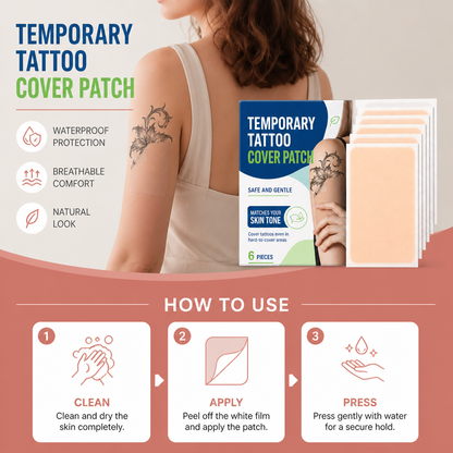 EELHOE Tattoo Cover-Up Stickers conform to the skin, are invisible, lightweight, breathable, and portable for everyday use.