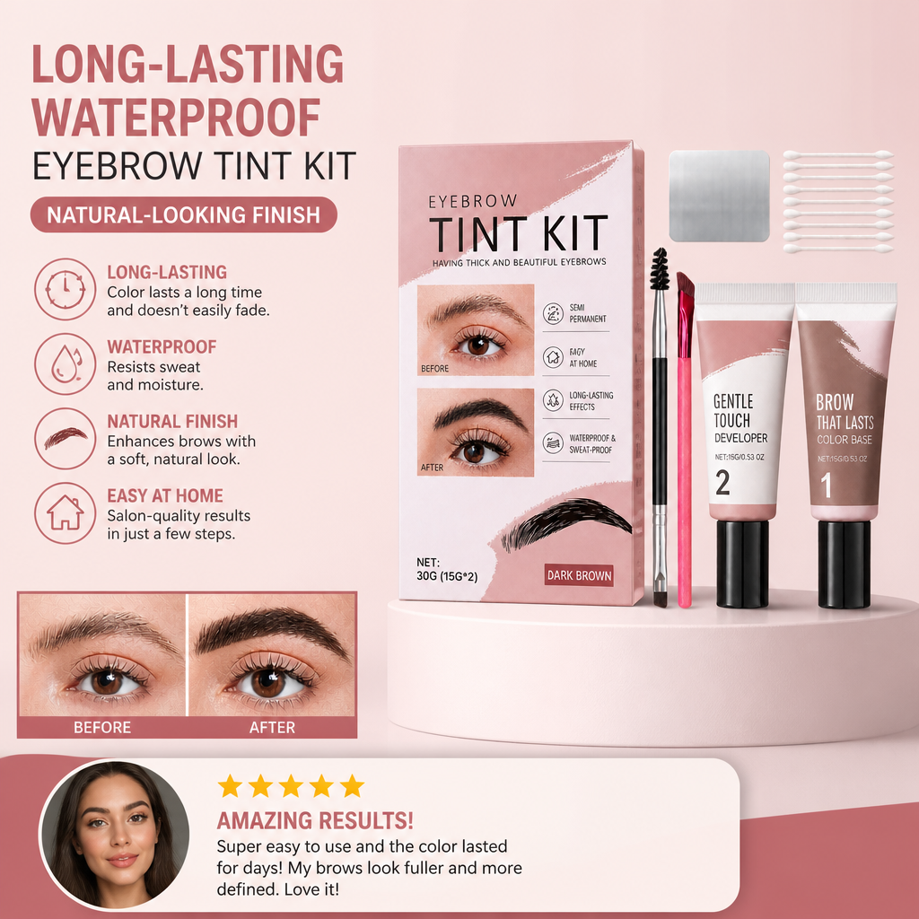 Long-Lasting Waterproof Eyebrow Tint Kit with Natural-Looking Finish