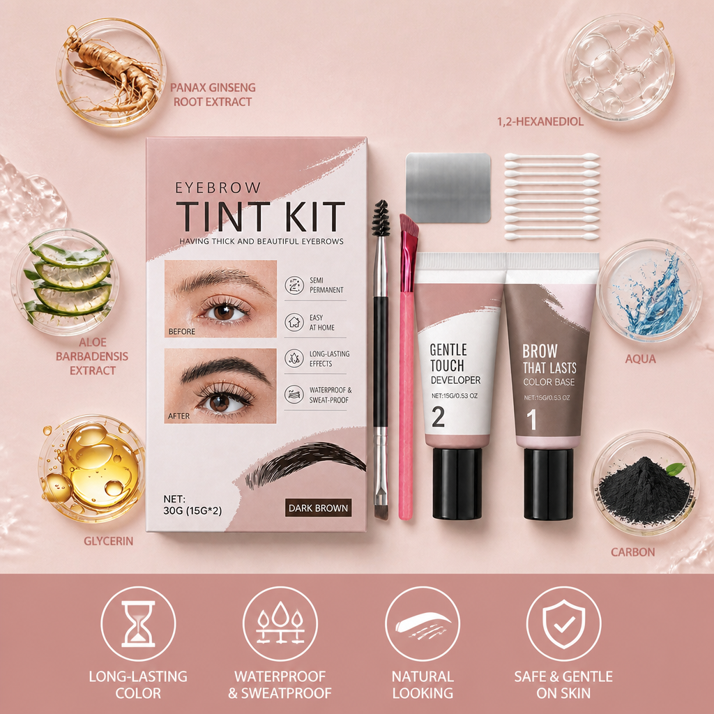 Long-Lasting Waterproof Eyebrow Tint Kit with Natural-Looking Finish