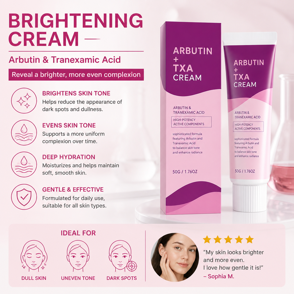 Arbutin & Tranexamic Acid Brightening Cream – Even Tone & Radiant Glow