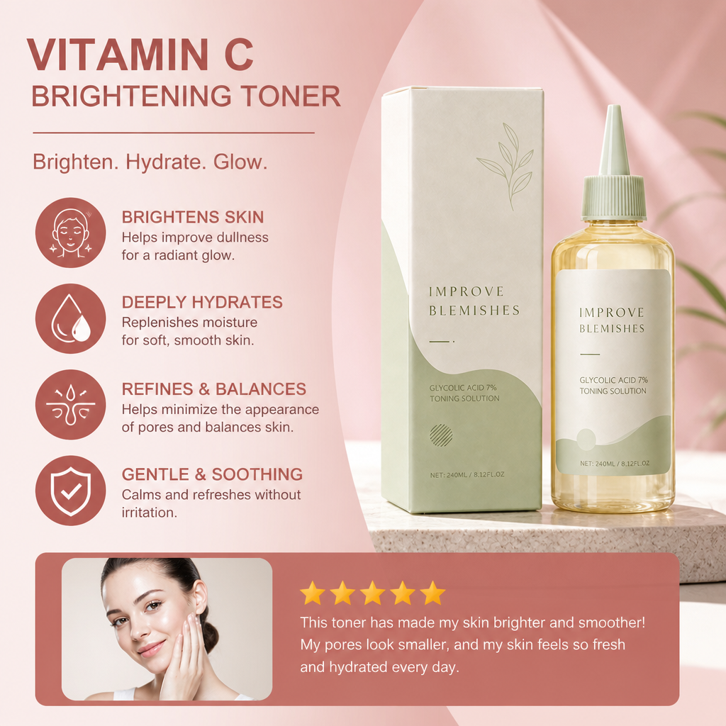 Vitamin C Brightening Facial Toner – Hydrating Formula for Radiant Skin