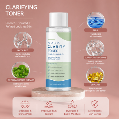 Clarifying Lactic Acid Toner – Smooth, Hydrated & Refined Looking Skin