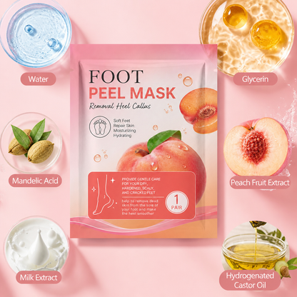 Peach Exfoliating Foot Mask – Moisturizing Care for Soft, Smooth Feet