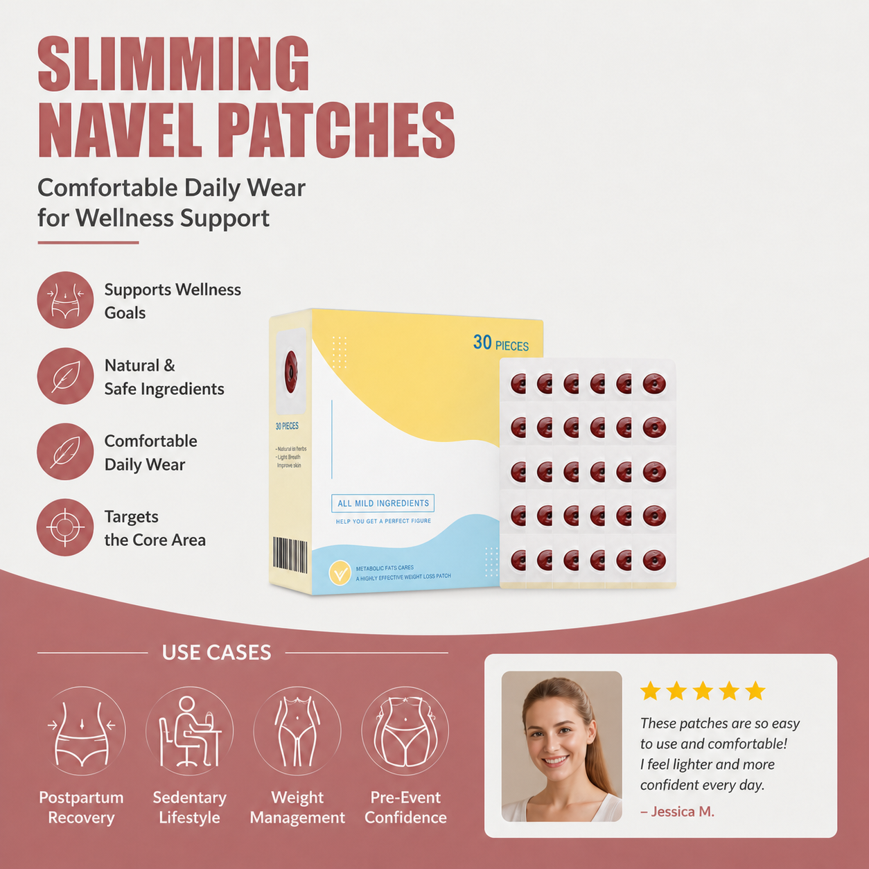 Slimming Navel Patches – Comfortable Daily Wear for Wellness Support
