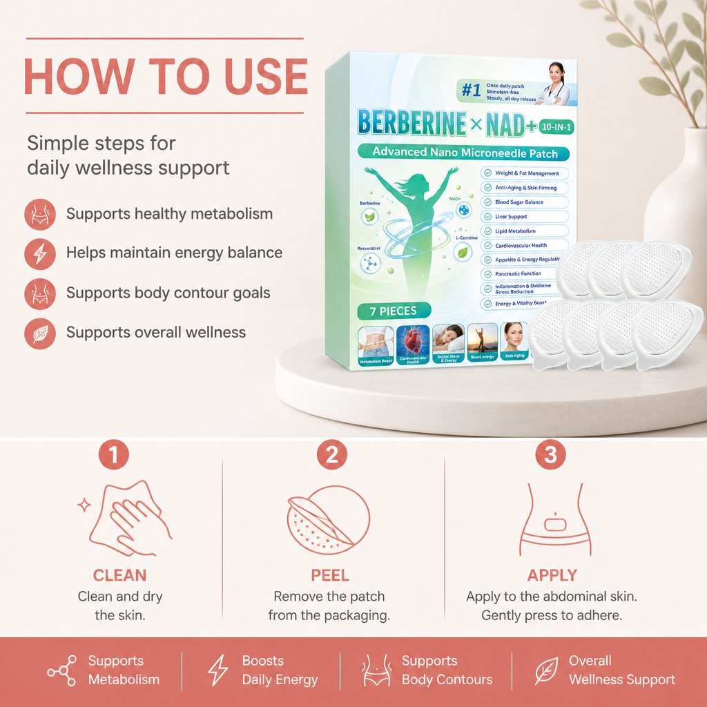 Berberine & NAD+ Microneedle Patch – Daily Wellness Support