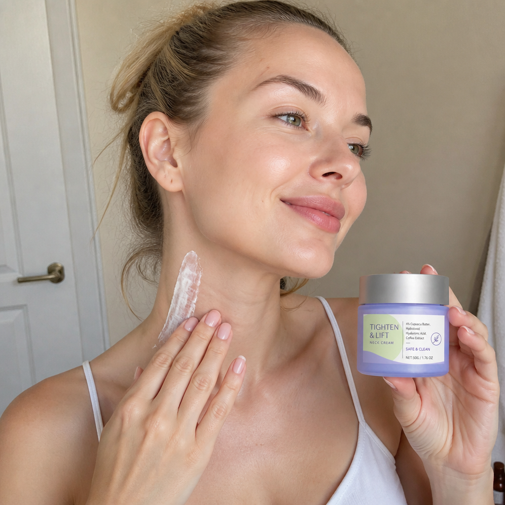 Firming Neck Cream with Coffee & Hyaluronic Acid for Smooth-Looking Skin
