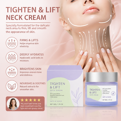 Firming Neck Cream with Coffee & Hyaluronic Acid for Smooth-Looking Skin