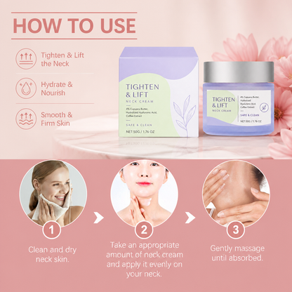 Firming Neck Cream with Coffee & Hyaluronic Acid for Smooth-Looking Skin