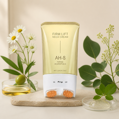 Peptide & Ceramide Neck Cream with Roller for Smooth, Firm-Looking Skin