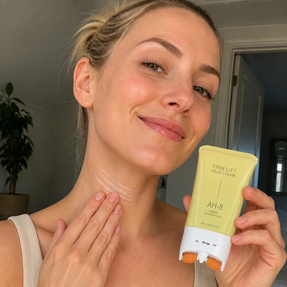 Peptide & Ceramide Neck Cream with Roller for Smooth, Firm-Looking Skin