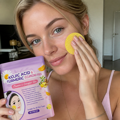 Turmeric & Kojic Acid Cleansing Pads for Smooth, Radiant-Looking Skin