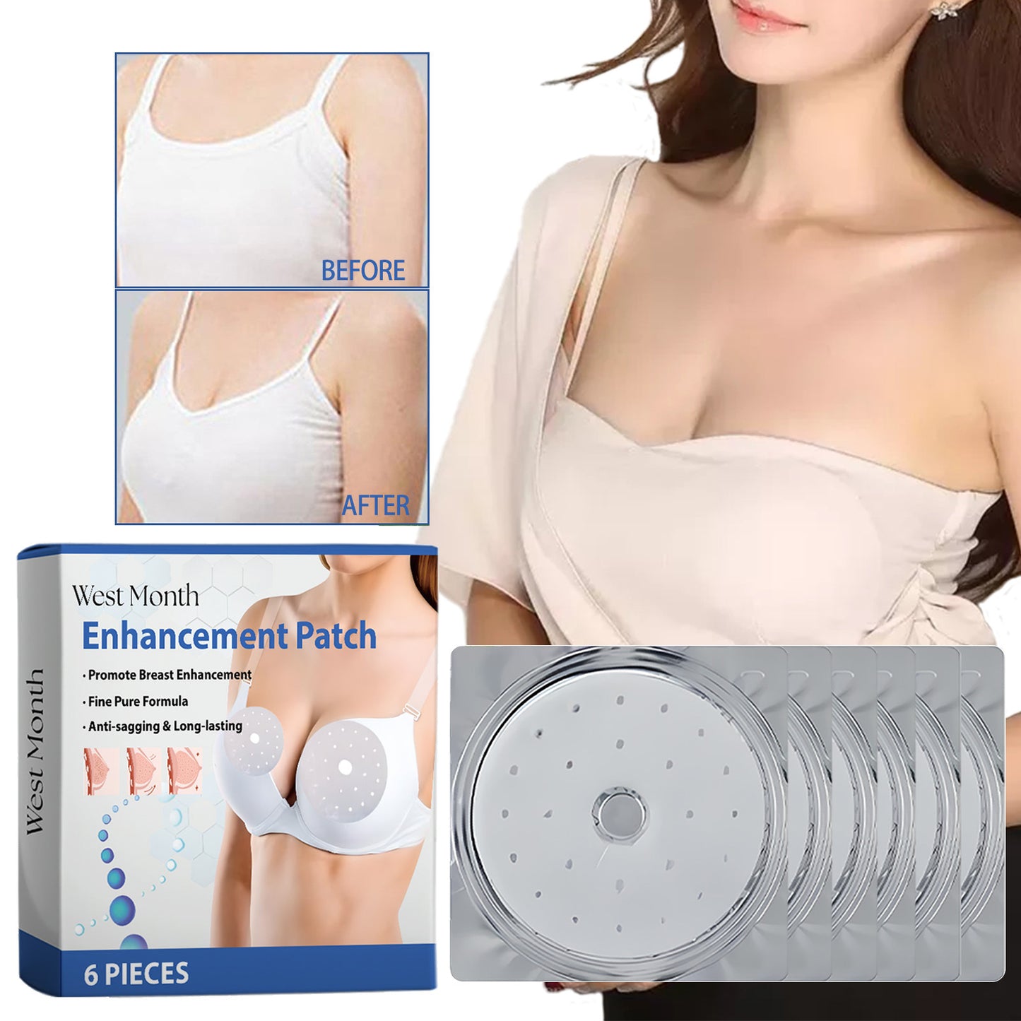 Botanical Moisturizing Breast Care Patches for Soft, Smooth Skin