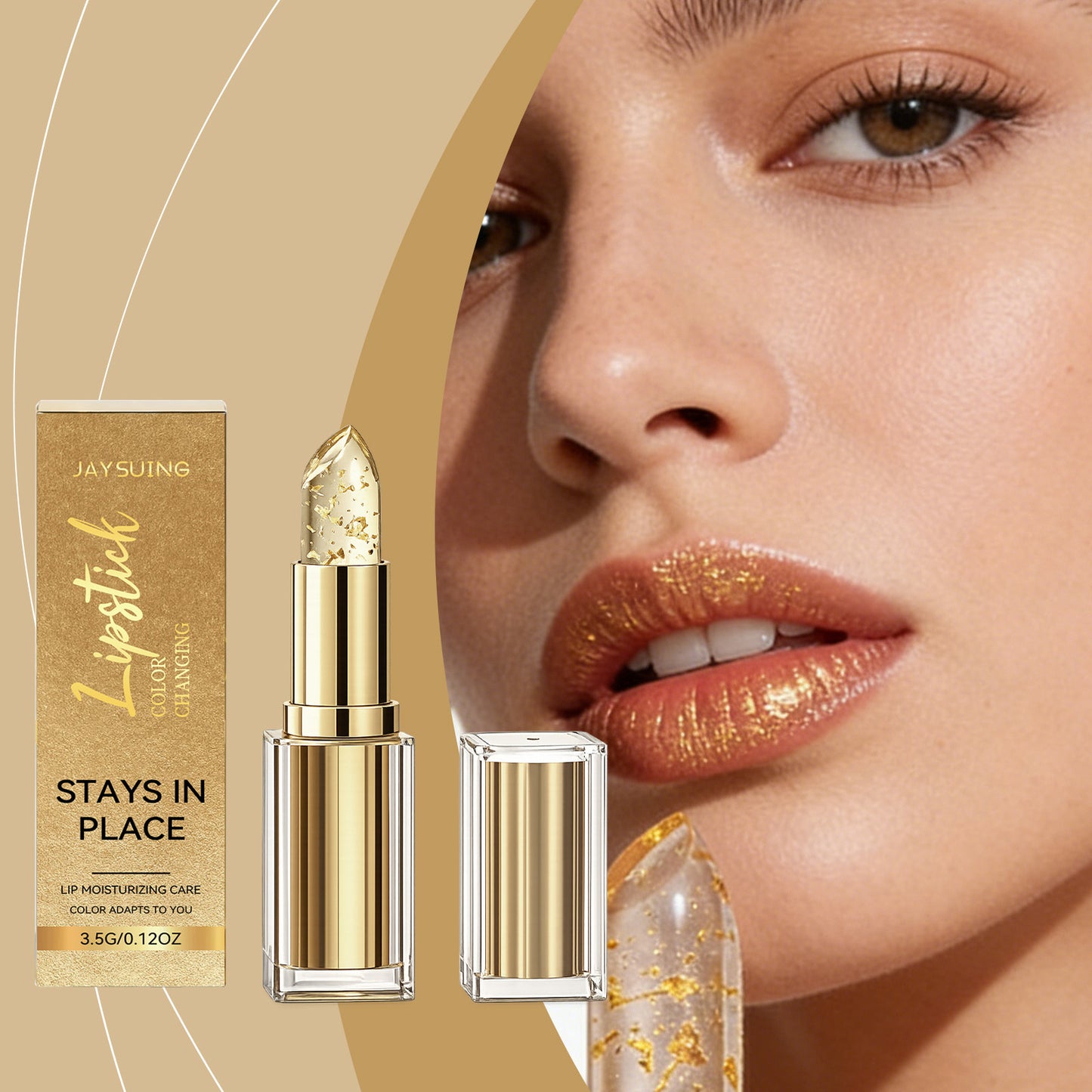 Hydrating Gold Lip Gloss – Long-Lasting Shine for Soft, Smooth Lips
